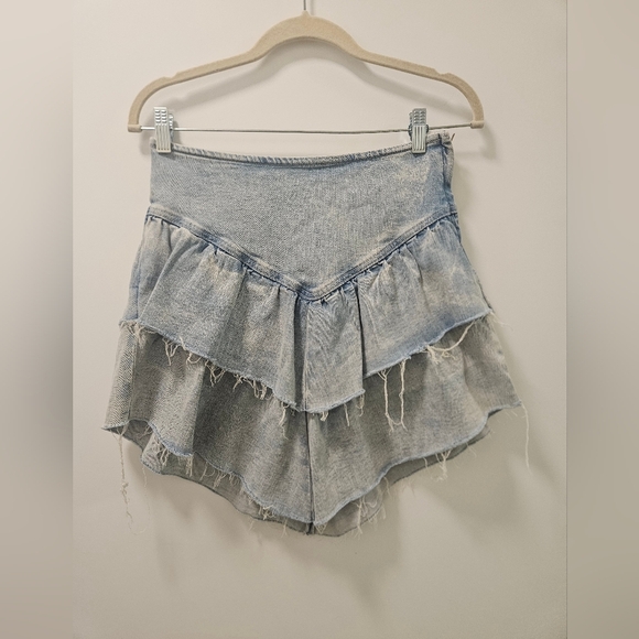 Mother The Ruffle Mini Raw Edge Skirt Size 27 - Picture 3 of 8